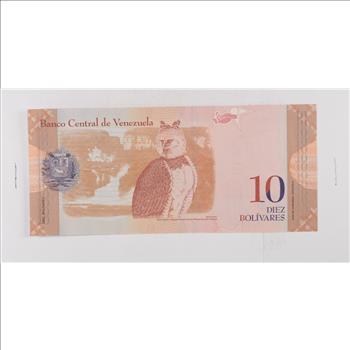 Historic World Bank Note 2014 Venezuela 10 Bolivares Collectible Currency
