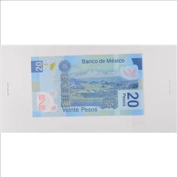 Historic World Bank Note 2017 Mexico 20 Pesos Collectible Currency