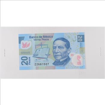 Historic World Bank Note 2017 Mexico 20 Pesos Collectible Currency