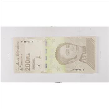 Historic World Bank Note 2020 Venezuela 200 Bolivares Collectible Currency