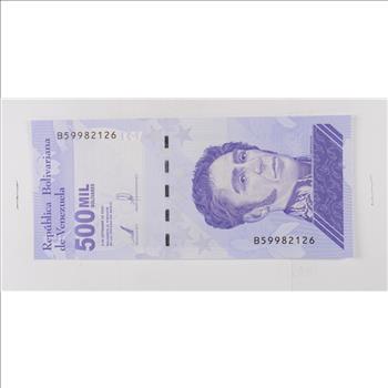 Historic World Bank Note 2020 Venezuela 500 Bolivares Collectible Currency