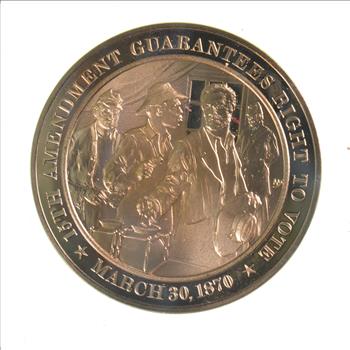 HUGE Bronze Medal Depicting 15th Amendment Guarantees Right To Vote