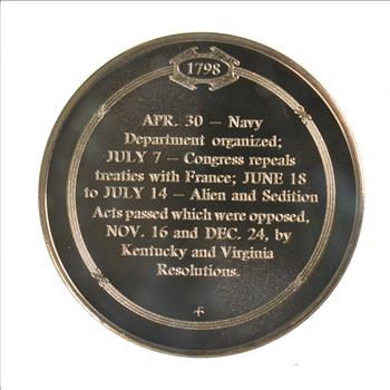 HUGE Bronze Medal Depicting Alien And Sedition Acts Curtail Liberties