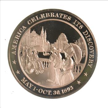 HUGE Bronze Medal Depicting America Celebrates Its Discovery