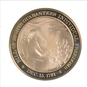 HUGE Bronze Medal Depicting Bill Of Rights Guarantees Individual Freedoms