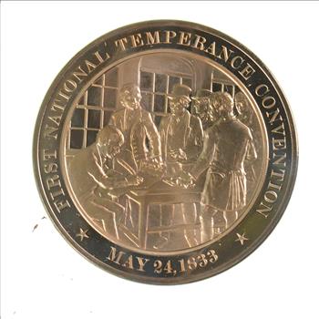 HUGE Bronze Medal Depicting First National Temperance Convention
