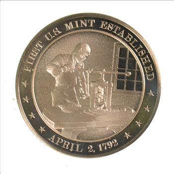 HUGE Bronze Medal Depicting First U.S. Mint Established