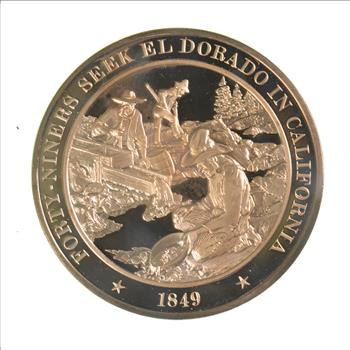 HUGE Bronze Medal Depicting Forty-Niners Seek El Dorado