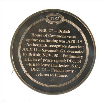 HUGE Bronze Medal Depicting Preliminary Articles Of Peace Signed