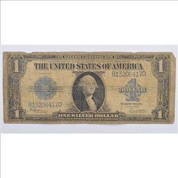 HUGE Horse Blanket - 1923 $1.00 Silver Certificate - Large Size Note - Over 7