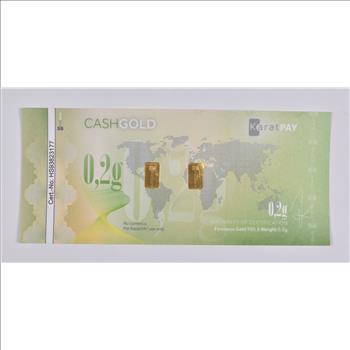 Karat Pay 0.2 Grams .999 Fine Gold Bars - Cash Gold