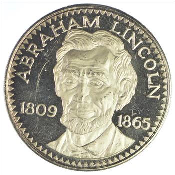 Limited Edition Silver Round Abraham Lincoln 1809-1865 0.925 Sterling Silver 26.4 Grams
