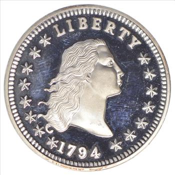 Limited SILVER 1 Oz Round 1794 Flowing Hair Liberty And Eagle .999 Fine Silver