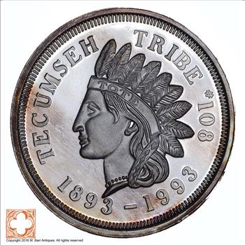 Limited SILVER 1 Oz Round Tecumseh Tribe #108 .999 Fine Silver