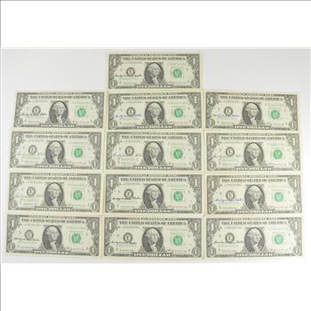 Lot (10) 1963 $1 Federal Reserve Notes - Courtesy Signed BARR NOTE