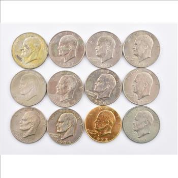 Lot of 12 EISENHOWER Ike Dollars 1972-1978 Collection