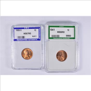 Lot of 2 Different SLABS - Graded Coins