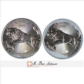 Lot of (2 Pcs) 2016 Canadian Panther 1 Oz .999 Silver Coin - Low Mintage