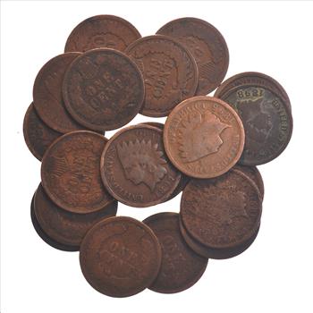 Lot of 20 - 1890's Circulated Indian Head Cents - Twenty Coins Total