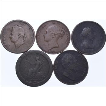 Lot of Early Copper World Coins - Collection