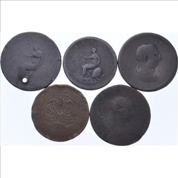 Lot of Early Copper World Coins - Collection