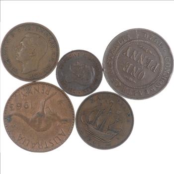 Lot of Early Copper World Coins - Collection