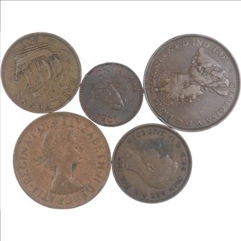Lot of Early Copper World Coins - Collection