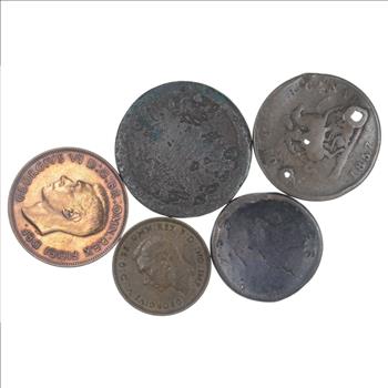 Lot of Early Copper World Coins - Collection