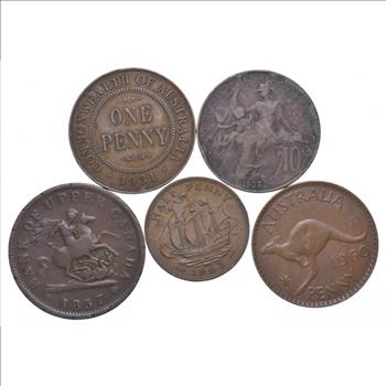 Lot of Early Copper World Coins - Collection