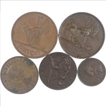 Lot of Early Copper World Coins - Collection