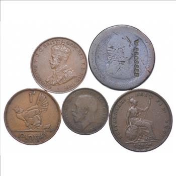 Lot of Early Copper World Coins - Collection