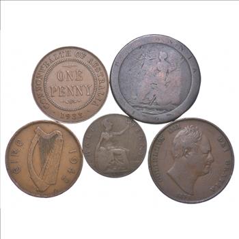 Lot of Early Copper World Coins - Collection