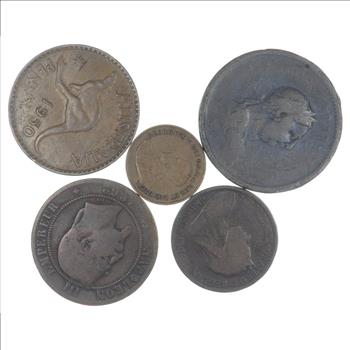 Lot of Early Copper World Coins - Collection