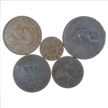 Lot of Early Copper World Coins - Collection