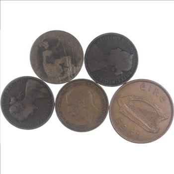 Lot of Early Copper World Coins - Collection