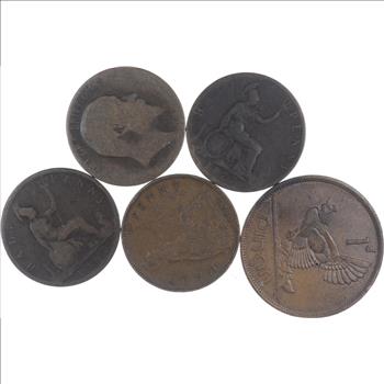 Lot of Early Copper World Coins - Collection