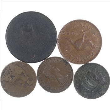 Lot of Early Copper World Coins - Collection