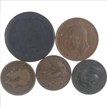 Lot of Early Copper World Coins - Collection