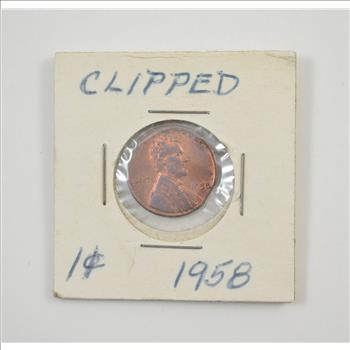 Major Error: 1958 Lincoln Wheat Cent - Clipped Planchet