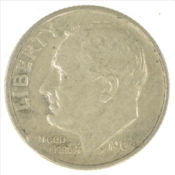 Major Error - Clipped Planchet Error - 90% Silver Roosevelt Dime - 1964-D - Neat