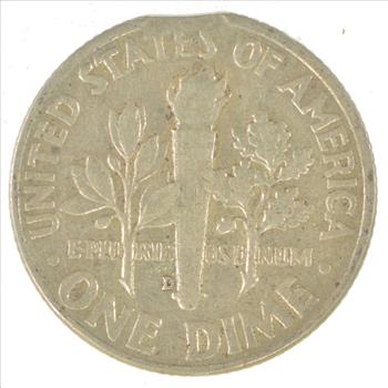 Major Error - Clipped Planchet Error - 90% Silver Roosevelt Dime - 1964-D - Neat