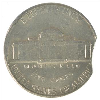 Major Error - Clipped Planchet Error - Jefferson Nickel - 1964 - Neat