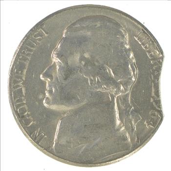 Major Error - Clipped Planchet Error - Jefferson Nickel - 1964 - Neat