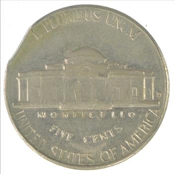 Major Error - Clipped Planchet Error - Jefferson Nickel - 1964-D - Neat
