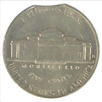 Major Error - Clipped Planchet Error - Jefferson Nickel - 1964-D - Neat