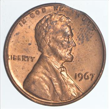 Major Error - Clipped Planchet Error - Lincoln Cent - 1967 - Neat
