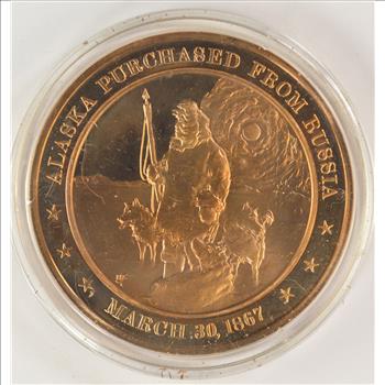 March 30, 1867 Alaska Purchased From Russia - Bronze Historic Commemorative Medal