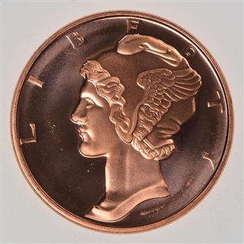 Mercury Head - .999 Fine Copper 1 Oz Round