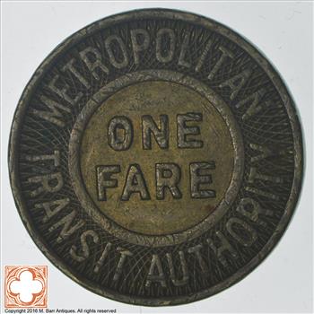 Metropolitan Transit Authority 1 Fare Token