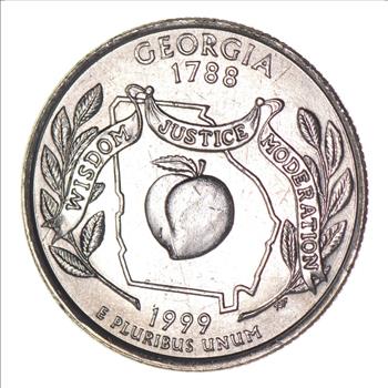 Mint ERROR - DIE Crack -1999 Georgia State Quarter - Collectible!